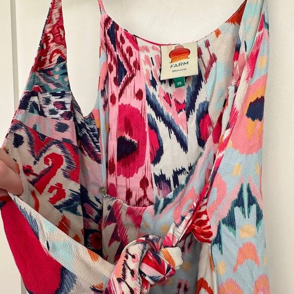 Farm Rio Womens Multicolor Ikat-Print Mini Wrap Dress Size XS - Picture 7 of 13